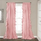 Reyna Ruffle Window Curtain Panel Set  Pair  54  W X 84  L  Pink - Flowy Curt   