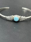 Native American L  Baca 925 Sterling Silver And Turquoise Cuff Bracelet