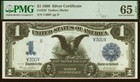 1899  1 Silver Certificate Pmg 65epq - Black Eagle - Low Serial Number V300v