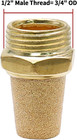 2pcs Pneumatic Brass Exhaust Muffler Filter 1 2  Npt Male Thread Hex Sintered   