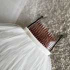 White Cathedral Length Tulle Wedding Veil With Embroidered Edge   Comb