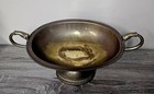 Vintage Brass Pedestal Centerpiece Bowl With Koi Fish Handles 17 5    
