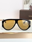 Tom Ford Women   s Oversized Aviator Sunglasses Black Plastic Frame Yellow Tinted