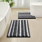 Bathroom Rugs Set 2 Pcs Soft Absorbent Non Slip Bath Mat And U-shaped Toilet Rug