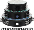 3 Pack Radiant Tambourine With Double Row Jingles  6 8 10 Inch Hand Held Drum  R