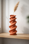 Spiral Tower Vase   Twisted Helix Sculpture   3d Printed Matte   4 Colors