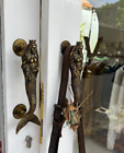 2 Pieces Brass 9  Long Hair Mermaid Vintage Style Heavy Solid Brass Door Handles