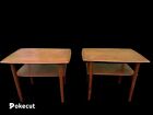 Vtg Mcm Pair Of Mid-century Danish Modern Teak End Tables By Povl Dinesen