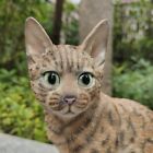 Sitting Bengal Cat Small Garden Statue Garden Yard Home Decor Animal Statue