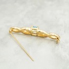 2ct Emerald Cut Lab Created Aquamarine Women s Brooch Pin 14k Yellow Gold Finish