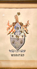 Antique Painted   Framed Irish Coat Of Arms Murphy Family Tennessee Plantation
