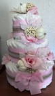 Diaper Cake Baby Shower Gift centerpiece Pink Pumpkin Fall Theme