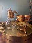 Vintage Princess House Copper And Brass Coffee Carafe With A Warming Stand Mcm