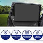 4 Pack Magnetic Car Window Sun Shade Cover Front Rear Shield Uv Block Protection