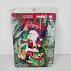 Dimensions Felt Works Santa Rudolph Handmade Christmas Stocking Vintage Diy Kit