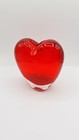 7  Handblown Red Love Heart Shaped Sommerso Art Glass Vase Home Desk Decor Heavy