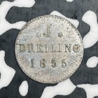 1855 Germany Hamburg 1 Dreiling Lot n3321 Silver  Nice 