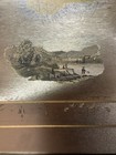 Framed Gold Foil Map  Natives Of Australia With Engraved Illustrations