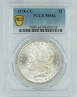 1878-cc Pcgs Ms64 Morgan Silver Dollar Gold Shield Certified