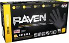 Sas Raven Black Nitrile Gloves Powder Free New 7mil Version  100 Gloves box 