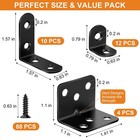 26 Pack L Bracket Corner Brace Kit  3 Sizes Stainless 26 Pack-3 Sizes  Black