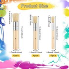 Wooden Stencil Brushes 12 Pcs Natural Bristle 3 Sizes For Acrylic Oil Diy