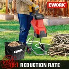 Ework 15-amp Electric Wood Chipper Shredder 1 77 Inch Capacity Brushless Motor