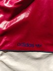 Vintage 80s Adidas Trefoil Track Jacket Shiny Red Navy Blue Silver Size S 48