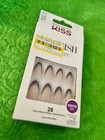 Kiss Medium Almond Sculpted Press-on Nails Purple Burgundy Glitter French