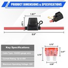 10 Awg Inline Fuse Holder 40a  4-pack  - Atc For 12v Car Truck   