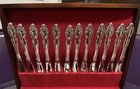 1881 Rogers Oneida Vintage Silver Plate 1967 Baroque Rose Flatware Set For 12