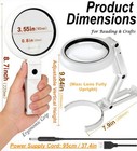 Magnifying Glass With Light And Stand  Foldable Glass  White 