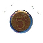 Five Cent 7 8  Antique Souvenir 5c Trade Token Small Vintage Coin