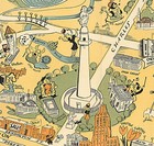 Baltimore Maryland Mid-century Pictorial Map Wall Art Poster Print Decor Office