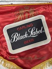 Vtg Carling Black Label Beer Internationally Brewed Silk 1950 s Beer Banner Sign