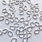 100 Silver Plated 5 5 X 4mm Oval Open Jump Rings 22 Gauge 0 7mm Jewelry Finding