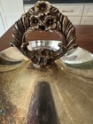 Vintage Silverplate Covered Bowl W  Pyrex  Dish   Claw Footed Base
