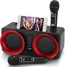 Alpowl Mini Portable Karaoke Machine With 2 Uhf Wireless Mic Bluetooth   Led