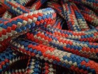 9 16 X 50 Ft  Double Braid-yacht Braid Polyester Rope   Denim red gold