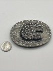Vintage Custom Silver Toned 3d Raised Eagle Belt Buckle