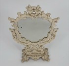 Antique Cast Iron Victorian Vanity Dresser Mirror Iron Art Jm5 Shabby Chic Cream