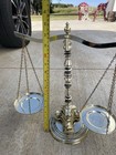 Vintage Metal Base Gold Colored  scales Of Justice  Beam Balance Scale Bln
