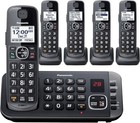 Panasonic Expandable Cordless Phone System Answering Machine 5 Handsets Black
