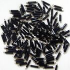 Vintage Antique Very Rare Czech Black Jet With Silver Connector Beads  100pcslot
