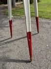 Vintage Wooden Transit Surveyor Level Tripod Red And White 58   