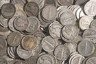 Mercury Dime Roll  50 Coins  90  Silver  worn damaged  Lot E87