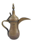 Antique Islamic Bedouin Dallah Coffee Pot Pitcher  Brass With Cramped Seams 10  