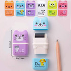 Cute Pencil Eraser Set  Cartoon Animal Theme  Colorful Rectangle Erasers For