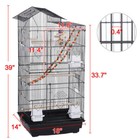 39  Metal Bird Cage Parrot Aviary Canary Pet Perch Conure Aviary Finch Cage Blac