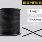 1 4 500ft Black Polyester Solid Braid Rope Outdoors